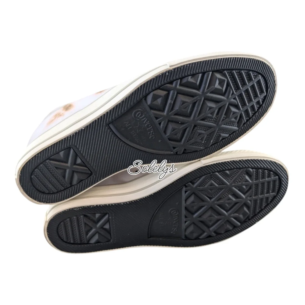 Converse 2016 Rare Lux Mid Hidden Wedge Brush Off Leather White Gold Sneaker 10 - Picture 7 of 10
